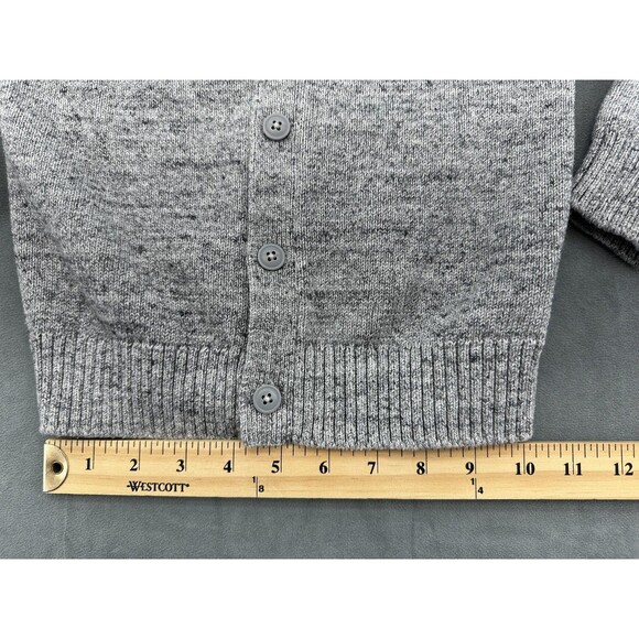 Baby GAP Cardigan Sweater 3 Years Gray Button Front Teddy Bear Logo Cotton - Picture 11 of 11